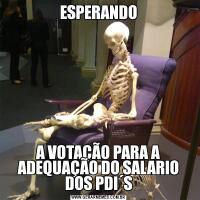 ESPERANDOA VOTAÇÃO PARA A ADEQUAÇÃO DO SALARIO DOS PDI´S