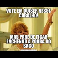 VOTE EM QUISER NESSE CARALHO!MAS PARE DE FICAR ENCHENDO A PORRA DO SACO