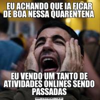 EU ACHANDO QUE IA FICAR DE BOA NESSA QUARENTENA EU VENDO UM TANTO DE ATIVIDADES ONLINES SENDO PASSADAS