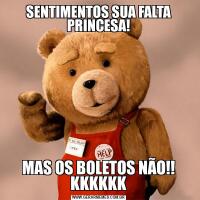 SENTIMENTOS SUA FALTA PRINCESA!MAS OS BOLETOS NÃO!! KKKKKK