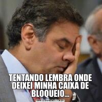 TENTANDO LEMBRA ONDE DEIXEI MINHA CAIXA DE BLOQUEIO...