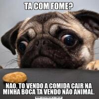 TA COM FOME?NAO, TO VENDO A COMIDA CAIR NA MINHA BOCA TA VENDO NÃO ANIMAL.