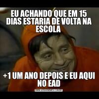 EU ACHANDO QUE EM 15 DIAS ESTARIA DE VOLTA NA ESCOLA +1 UM ANO DEPOIS E EU AQUI NO EAD