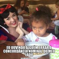 EU OUVINDO ALGUÉM ERRAR A CONCORDÂNCIA NOMINAL DO MEU LADO