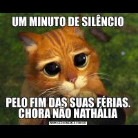 UM MINUTO DE SILÊNCIOPELO FIM DAS SUAS FÉRIAS. CHORA NÃO NATHÁLIA