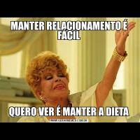 MANTER RELACIONAMENTO É FÁCILQUERO VER É MANTER A DIETA