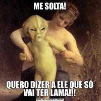 ME SOLTA!
QUERO DIZER A ELE QUE SÓ VAI TER LAMA!!!