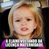 A ELAINE VOLTANDO DA LICENÇA MATERNIDADE