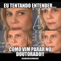 EU TENTANDO ENTENDER....COMO VIM PARAR NO DOUTORADO!!