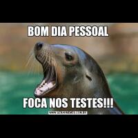 BOM DIA PESSOALFOCA NOS TESTES!!!