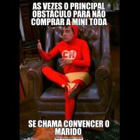 AS VEZES O PRINCIPAL OBSTÁCULO PARA NÃO COMPRAR A MINI TODASE CHAMA CONVENCER O MARIDO 