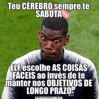 Teu CÉREBRO sempre te SABOTAELE escolhe AS COISAS FÁCEIS ao invés de te manter nos OBJETIVOS DE LONGO PRAZO