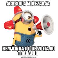 ACABOU A MOLEZAAAA BEM VINDA (O) DE VOLTA AO TRABALHO 