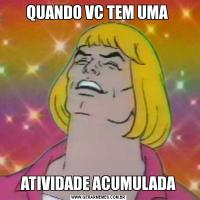 QUANDO VC TEM UMA ATIVIDADE ACUMULADA