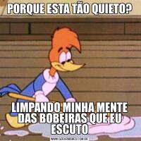 PORQUE ESTA TÃO QUIETO?LIMPANDO MINHA MENTE DAS BOBEIRAS QUE EU ESCUTO