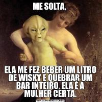 ME SOLTA, ELA ME FEZ BEBER UM LITRO DE WISKY E QUEBRAR UM BAR INTEIRO, ELA É A MULHER CERTA.