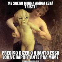 ME SOLTA! MINHA AMIGA ESTÁ TRISTE!PRECISO DIZER O QUANTO ESSA LOKA É IMPORTANTE PRA MIM! 