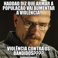 HADDAD DIZ QUE ARMAR A POPULAÇÃO VAI AUMENTAR A VIOLÊNCIA VIOLÊNCIA CONTRA OS BANDIDOS????