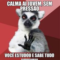 CALMA AI JOVEM, SEM PRESSÃOVOCÊ ESTUDOU E SABE TUDO
