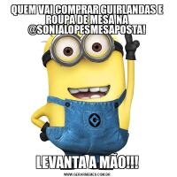 QUEM VAI COMPRAR GUIRLANDAS E ROUPA DE MESA NA @SONIALOPESMESAPOSTA!LEVANTA A MÃO!!!