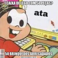 1 CAIXA DE LEGO COM 50 PEÇAS?50 BRINQUEDOS ARRECADADOS