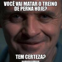 VOCÊ VAI MATAR O TREINO DE PERNA HOJE?TEM CERTEZA?