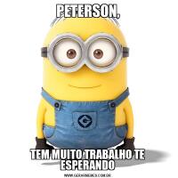 PETERSON,TEM MUITO TRABALHO TE ESPERANDO