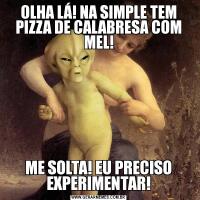 OLHA LÁ! NA SIMPLE TEM PIZZA DE CALABRESA COM MEL!ME SOLTA! EU PRECISO EXPERIMENTAR!