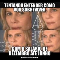 TENTANDO ENTENDER COMO VOU SOBREVIVERCOM O SALÁRIO DE DEZEMBRO ATÉ JUNHO