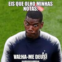 EIS QUE OLHO MINHAS NOTAS:VALHA-ME DEUS!