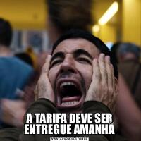 A TARIFA DEVE SER ENTREGUE AMANHÃ