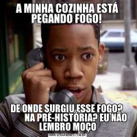 A MINHA COZINHA ESTÁ PEGANDO FOGO! DE ONDE SURGIU ESSE FOGO? 
         NA PRÉ-HISTÓRIA? EU NÃO LEMBRO MOÇO