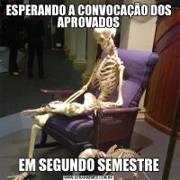 ESPERANDO A CONVOCAÇÃO DOS APROVADOSEM SEGUNDO SEMESTRE