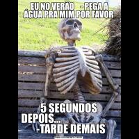  EU NO VERÃO    - PEGA A ÁGUA PRA MIM POR FAVOR5 SEGUNDOS DEPOIS...                              -TARDE DEMAIS