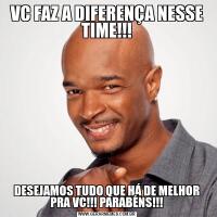 VC FAZ A DIFERENÇA NESSE TIME!!!DESEJAMOS TUDO QUE HÁ DE MELHOR PRA VC!!! PARABÉNS!!!