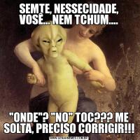 SEMTE, NESSECIDADE, VOSÊ... NEM TCHUM....