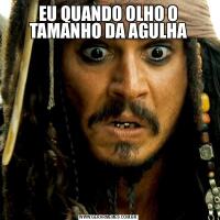 EU QUANDO OLHO O TAMANHO DA AGULHA
