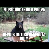 EU ESCONDENDO A PROVADEPOIS DE TIRA UMA NOTA RUIM