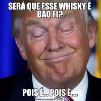 SERÁ QUE ESSE WHISKY É BÃO FI?POIS É... POIS É....