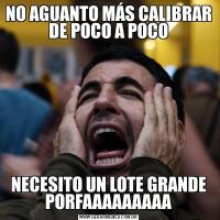 NO AGUANTO MÁS CALIBRAR DE POCO A POCONECESITO UN LOTE GRANDE PORFAAAAAAAAA