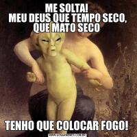 ME SOLTA! 
MEU DEUS QUE TEMPO SECO, QUE MATO SECO TENHO QUE COLOCAR FOGO! 