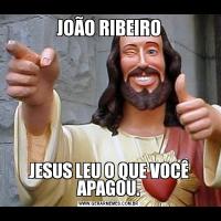 JOÃO RIBEIROJESUS LEU O QUE VOCÊ APAGOU.