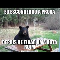 EU ESCONDENDO A PROVADEPOIS DE TIRAR UMA NOTA RUIM