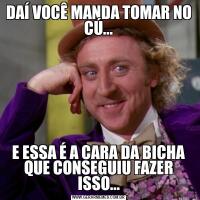 DAÍ VOCÊ MANDA TOMAR NO CÚ...E ESSA É A CARA DA BICHA QUE CONSEGUIU FAZER ISSO...