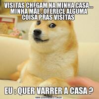 VISITAS CHEGAM NA MINHA CASA... MINHA MÃE : OFERECE ALGUMA COISA PRAS VISITAS EU : QUER VARRER A CASA ?