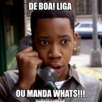 DE BOA! LIGAOU MANDA WHATS!!!