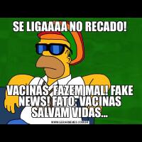 SE LIGAAAA NO RECADO!VACINAS  FAZEM MAL! FAKE NEWS! FATO: VACINAS SALVAM VIDAS...
