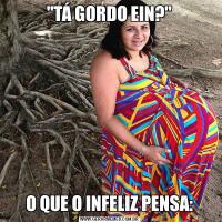 "TÁ GORDO EIN?"O QUE O INFELIZ PENSA: