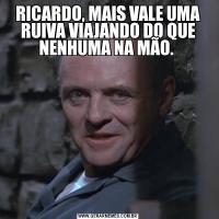 RICARDO, MAIS VALE UMA RUIVA VIAJANDO DO QUE NENHUMA NA MÃO. 