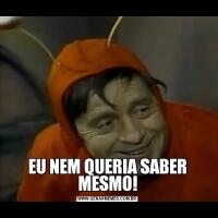 EU NEM QUERIA SABER MESMO!